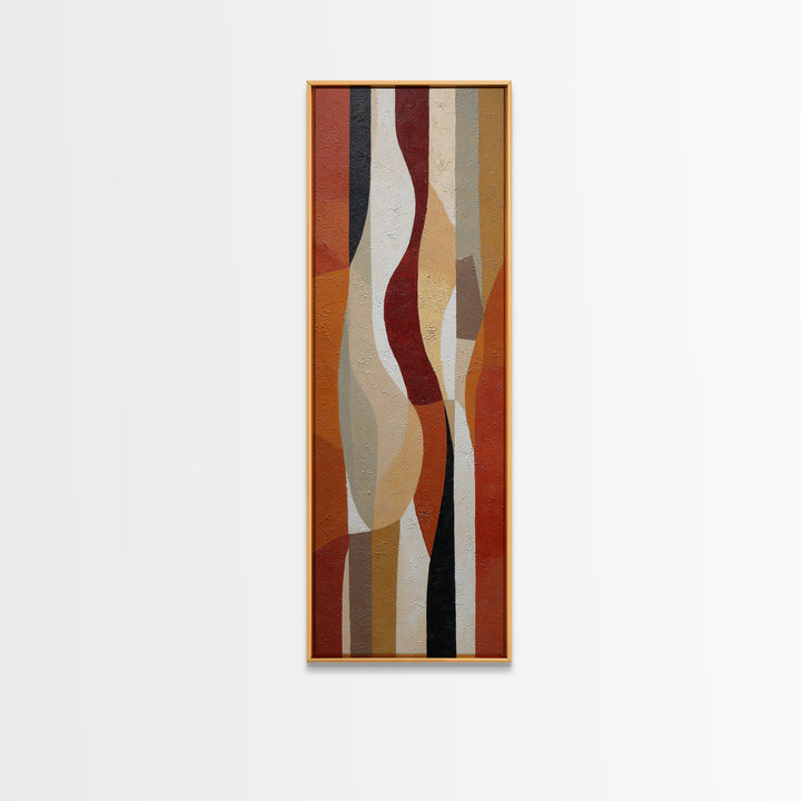Bold Mid Century Geometric Forms Canvas Print, Above Sofa Art, Textured Wall Art, Living Room Decor, Abstract Art, Statement, ASA-1x3-88