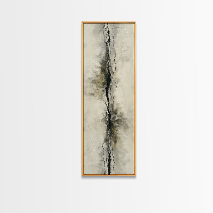 Minimal Black Ink Composition Framed Canvas Print, Above Sofa Art, Farmhouse Decor, Living Room Decor, Fine Art, Statement, ASA-1x3-92