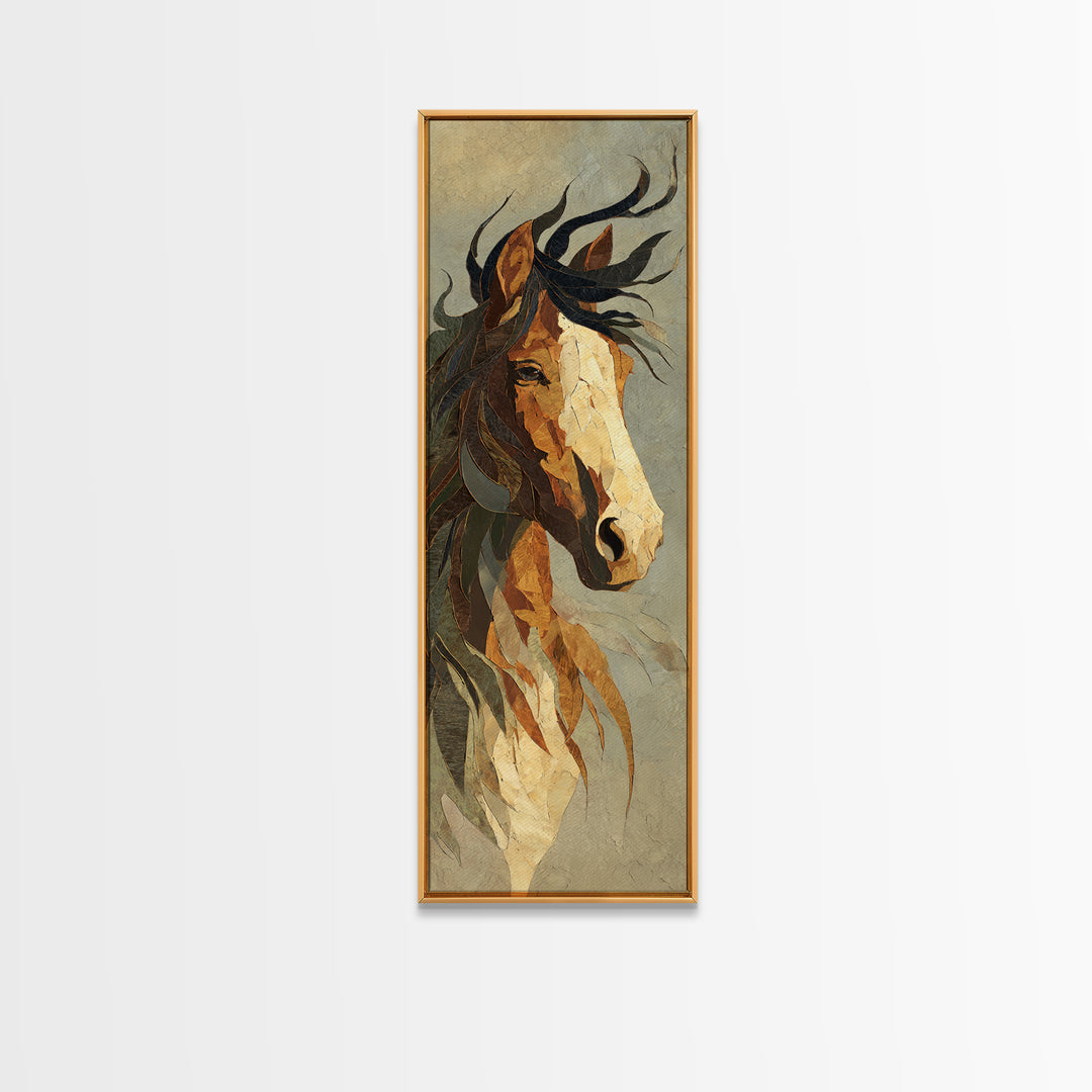 Statement Horse Silhouette Canvas Print, Above Sofa Art, 3 Piece Wall Art, Living Room Decor, Oil Painting, Statement, ASA-1x3-97