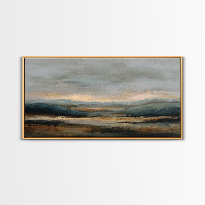Oversized Abstract Landscape Canvas Print, Above Sofa Art, Luxury Decor, Living Room Decor, Statement, Canvas Wall Art, ASA-2x1-21
