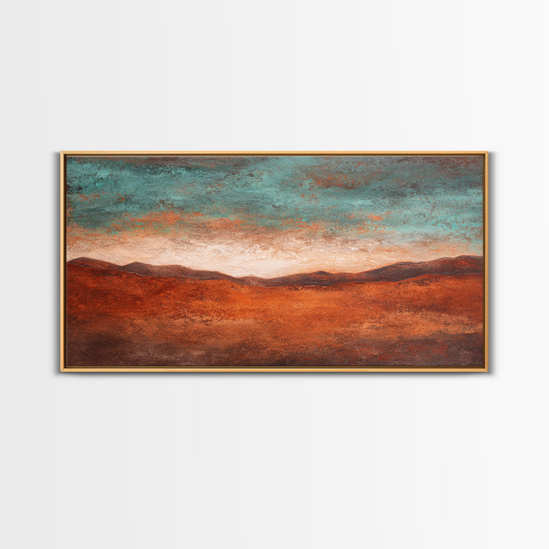Abstract Canyon Landscape Framed Canvas Print, Above Sofa Art, Living Room Decor, Oil Painting, Statement 103, Set of Prints, ASA-2x1-3