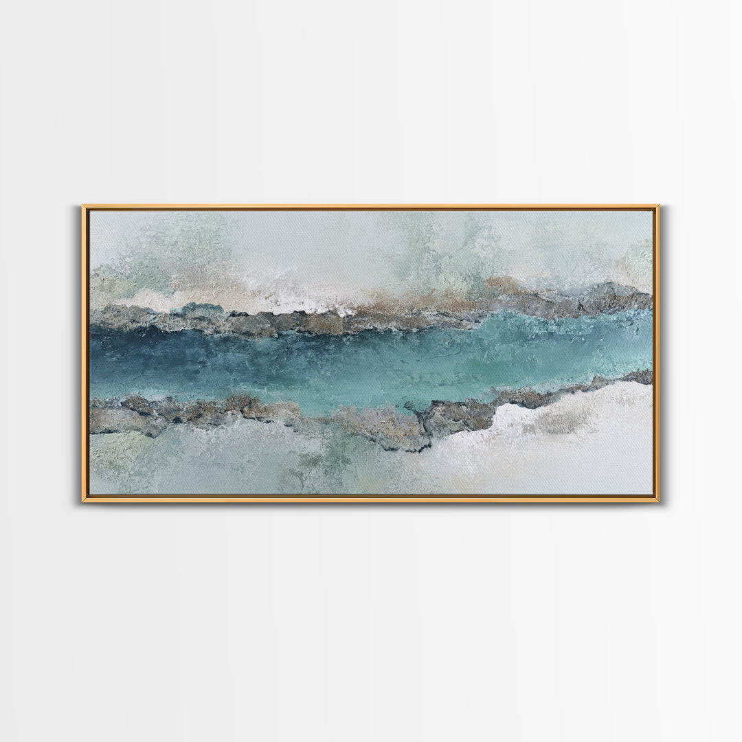 Panoramic Coastal Shoreline from an Aerial View Canvas Print, Above Sofa Art, Living Room Decor, Fine Art, Statement, ASA-2x1-47