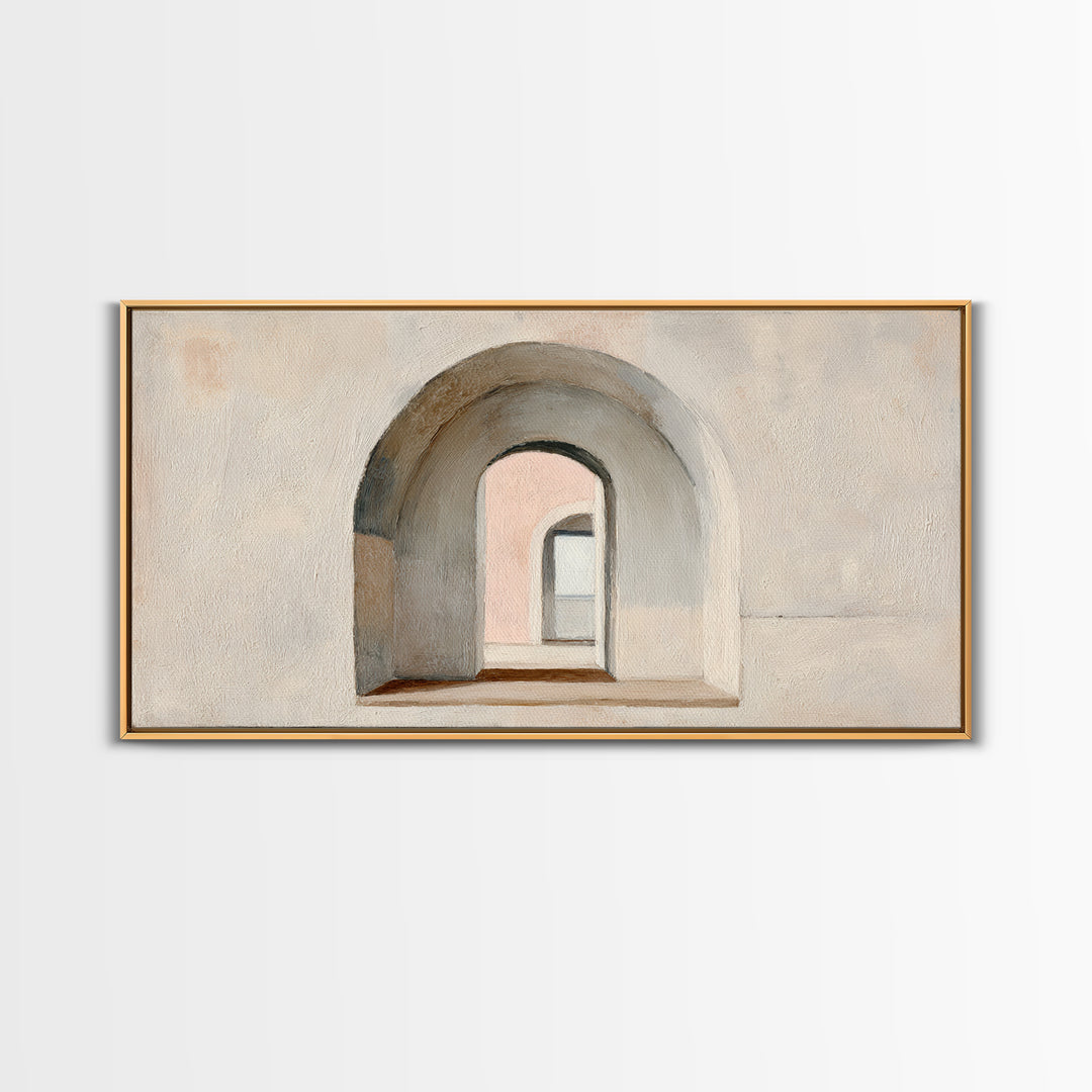 Architectural Arch Study Canvas Print, Above Sofa Art, Living Room Decor, Oil Painting, Statement, Oversized Wall Art, ASA-2x1-53