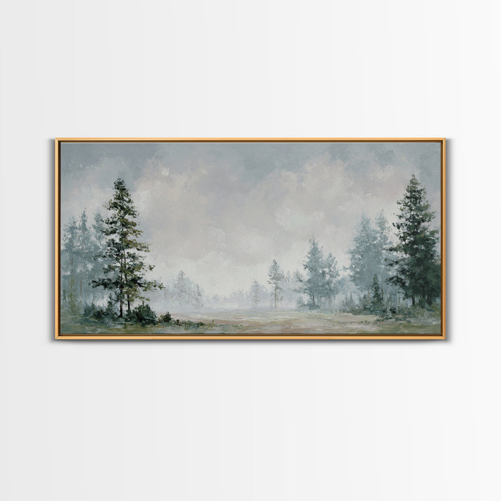 Modern Scandinavian Forest Framed Canvas Print, Above Sofa Art, Canvas Print, Living Room Decor, Fine Art, Statement, ASA-2x1-59