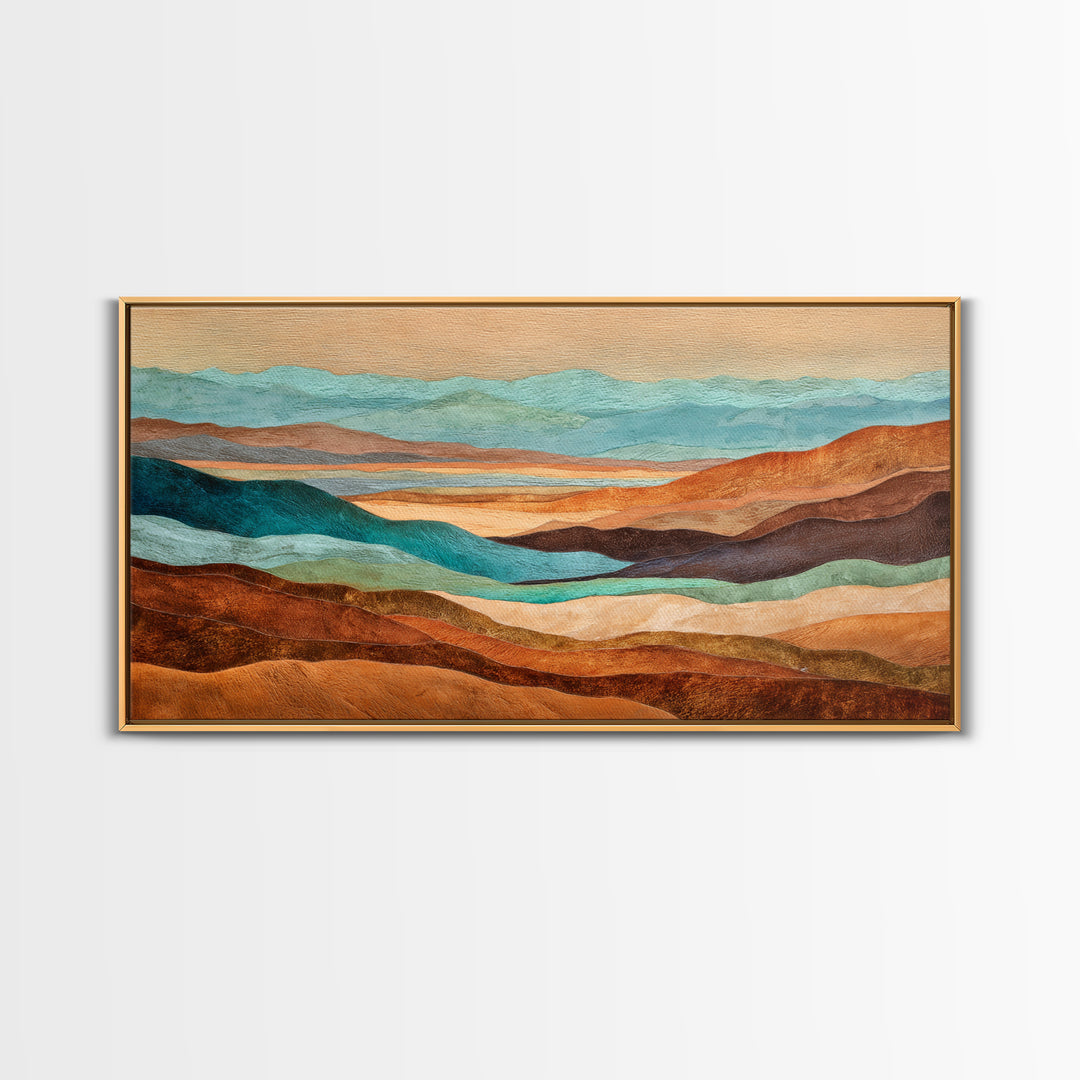 Abstract Canyon Landscape Framed Canvas Print, Above Sofa Art, Neutral Decor, Living Room Decor, Fine Art, Statement, ASA-2x1-75