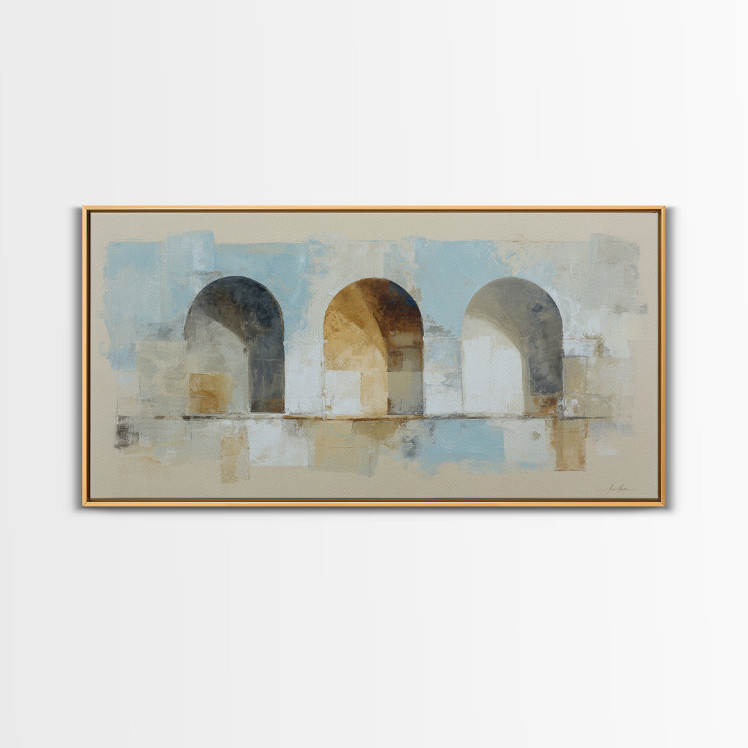 Architectural Arch Study Canvas Print, Above Sofa Art, Living Room Decor, Oil Painting, Statement, Oversized Wall Art, ASA-2x1-77