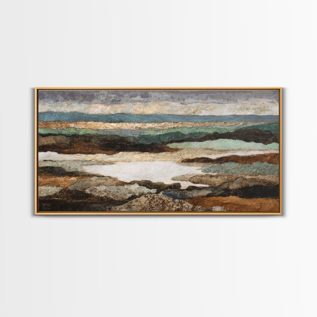 Oversized Abstract Landscape Canvas Print, Above Sofa Art, Framed Wall Art, Living Room Decor, Statement, Living Room Wall Art, ASA-2x1-93