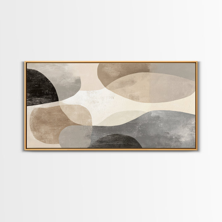 Large Modern Organic Shapes Canvas Print, Above Sofa Art, Minimalist Decor, Living Room Decor, Statement, Frame Tv Art, ASA-2x1-94