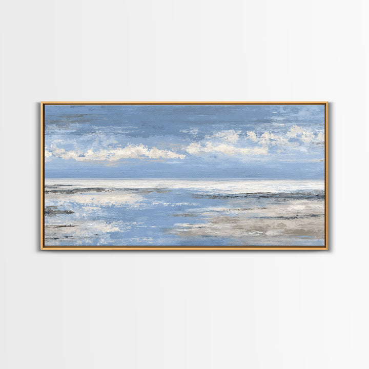 Panoramic Coastal Shoreline from an Aerial View Canvas Print, Above Sofa Art, Coastal Decor, Living Room Decor, Statement, ASA-2x1-95
