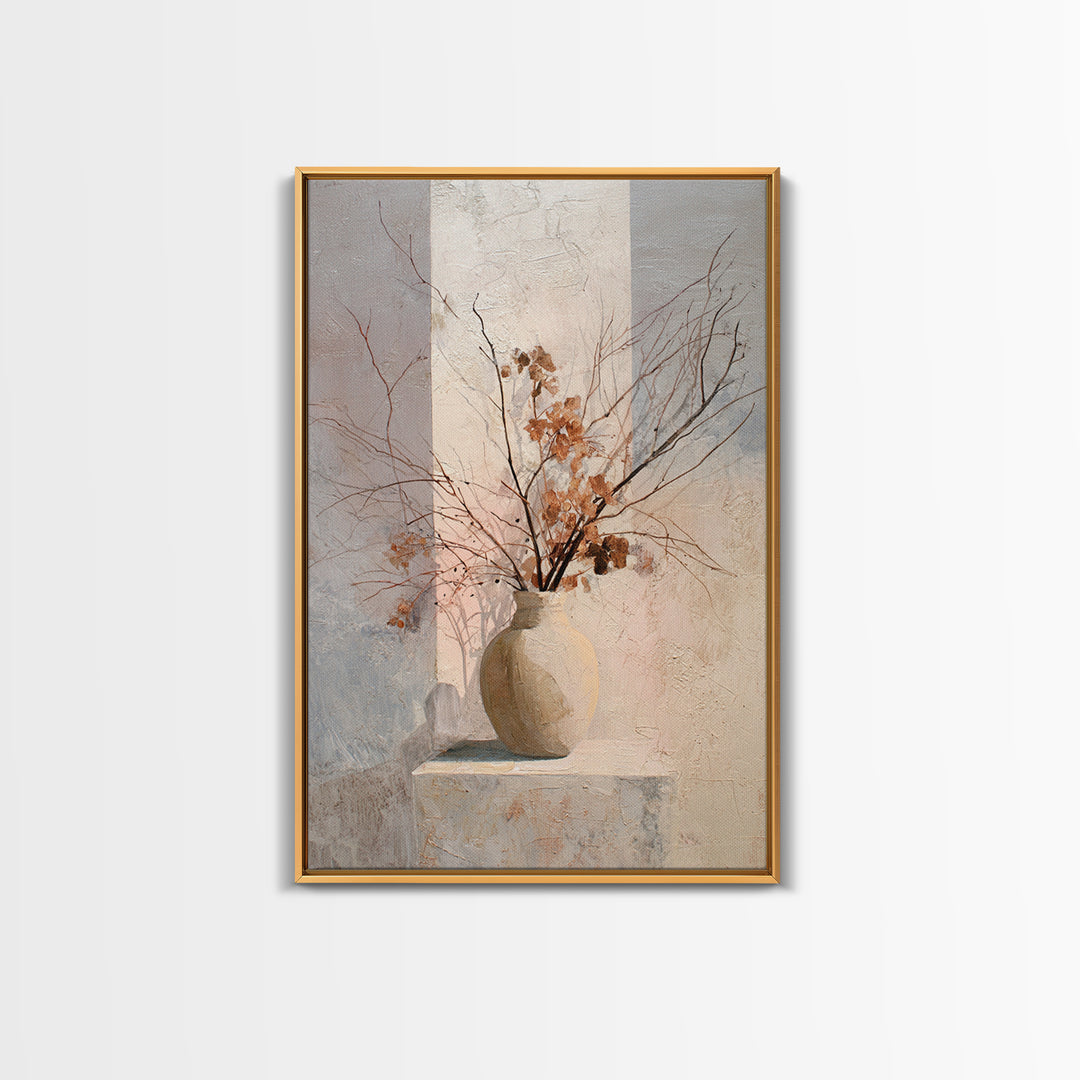 Large Neutral Still Life Framed Canvas Print, Above Sofa Art, Statement Artwork, Living Room Decor, Fine Art, Statement, ASA-2x3-22