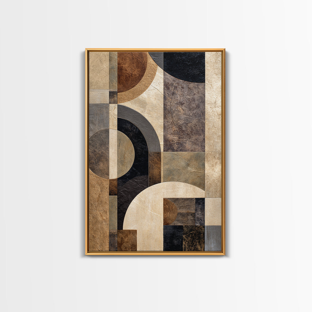Luxury Monochrome Stone Composition Canvas Print, Above Sofa Art, Coastal Wall Art, Living Room Decor, Watercolor Art, ASA-2x3-27