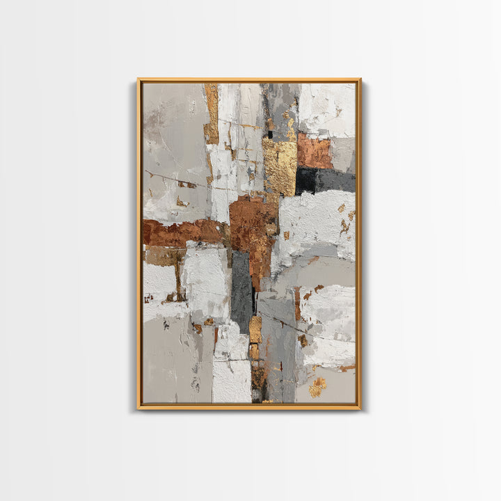 Luxury Monochrome Stone Composition Framed Canvas Print, Above Sofa Art, Canvas Print, Living Room Decor, Fine Art, Statement, ASA-2x3-3