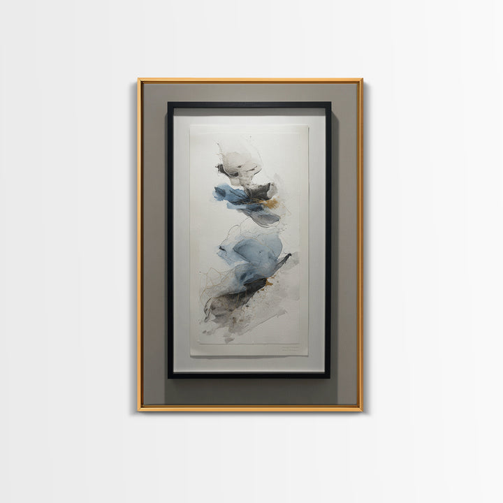 Minimal Black Ink Composition Canvas Print, Above Sofa Art, Floral Wall Art, Living Room Decor, Statement, Luxury Decor, ASA-2x3-40