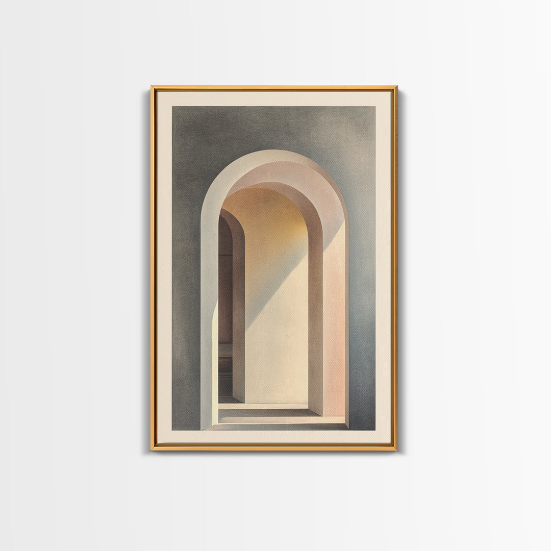 Architectural Arch Study Framed Canvas Print, Above Sofa Art, Textured Painting, Living Room Decor, Abstract Art, Statement, ASA-2x3-41
