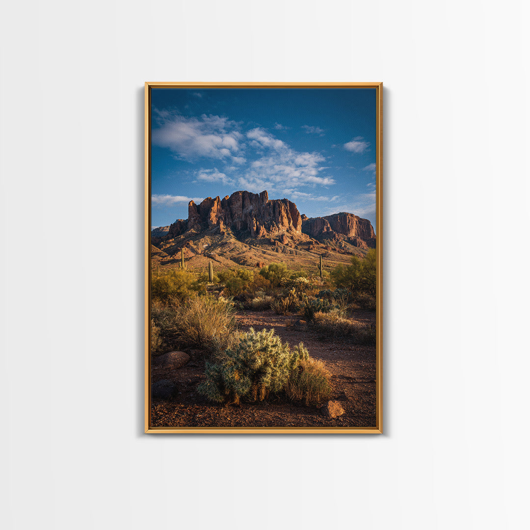 Desert Mesa Panorama Framed Canvas Print, Above Sofa Art, Bauhaus Print, Living Room Decor, Fine Art, Statement, ASA-2x3-52