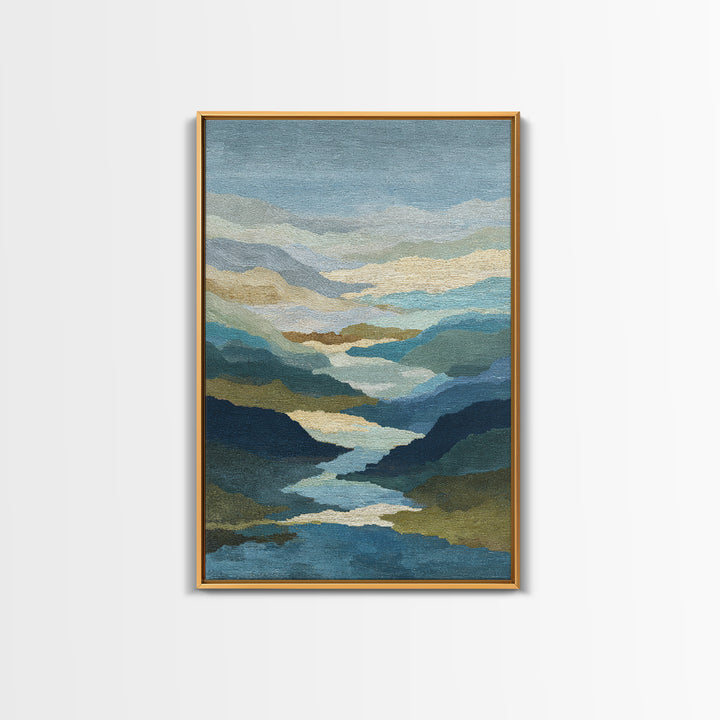Abstract River Bends Framed Canvas Print, Above Sofa Art, Botanical Wall Art, Living Room Decor, Fine Art, Statement, ASA-2x3-55