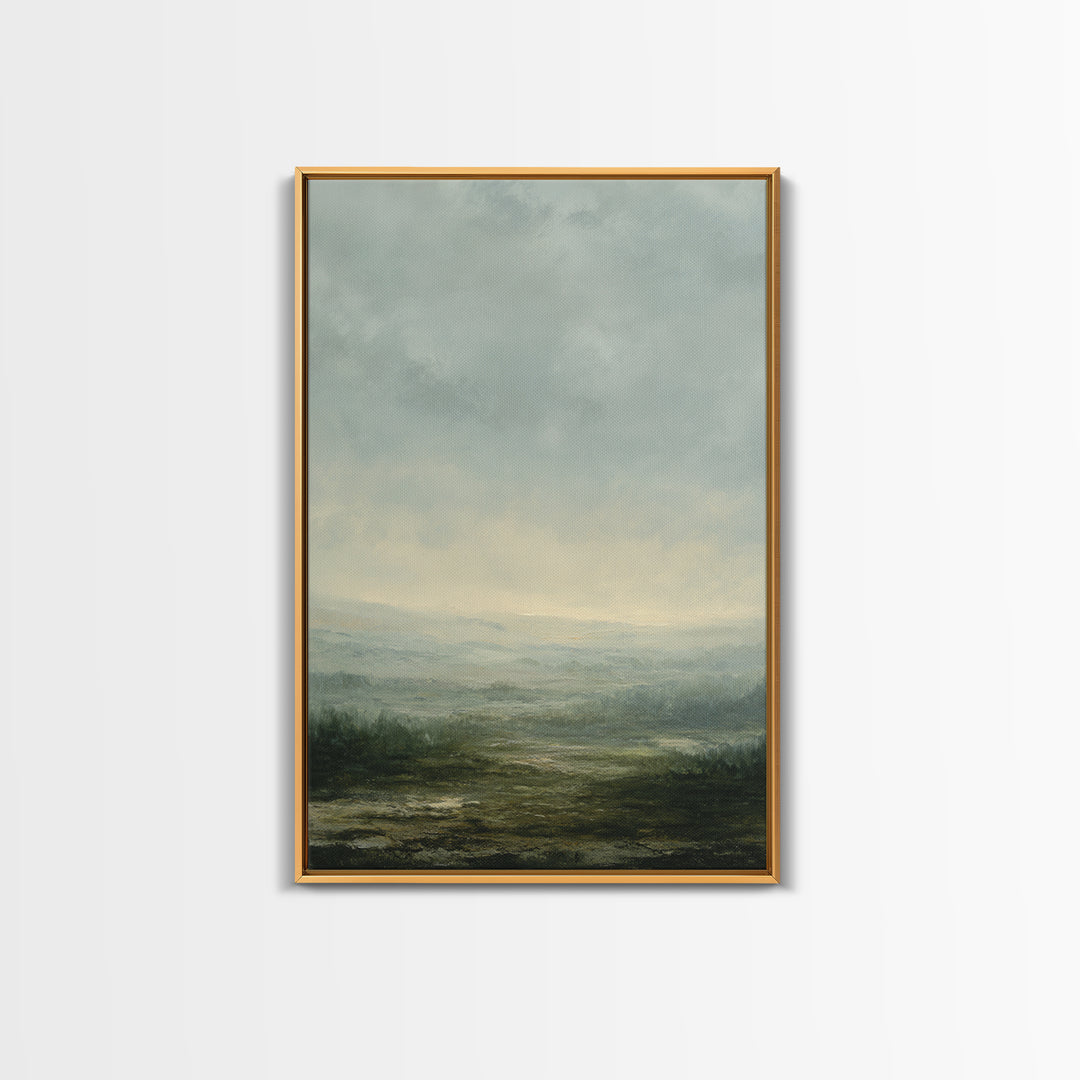 Gallery Style Landscape with Expansive Negative Space Canvas Print, Above Sofa Art, Coastal Wall Art, Living Room Decor, ASA-2x3-56