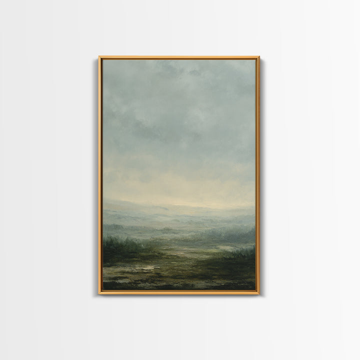 Gallery Style Landscape with Expansive Negative Space Canvas Print, Above Sofa Art, Coastal Wall Art, Living Room Decor, ASA-2x3-56