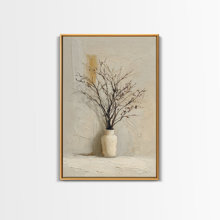 Large Neutral Still Life Canvas Print, Above Sofa Art, Textured Painting, Living Room Decor, Oil Painting, Statement, ASA-2x3-70