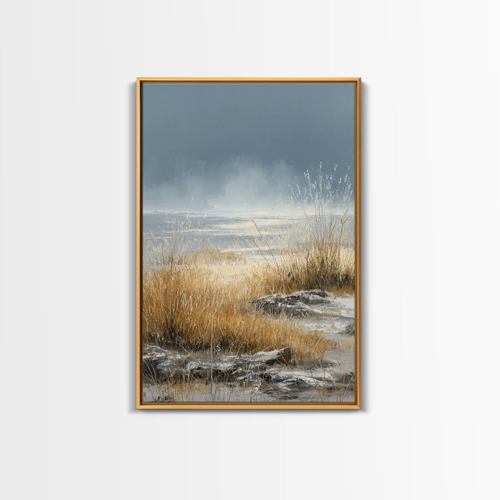 Modern Scandinavian Forest Canvas Print, Above Sofa Art, Living Room Decor, Oil Painting, Statement, Textured Wall Art, ASA-2x3-71