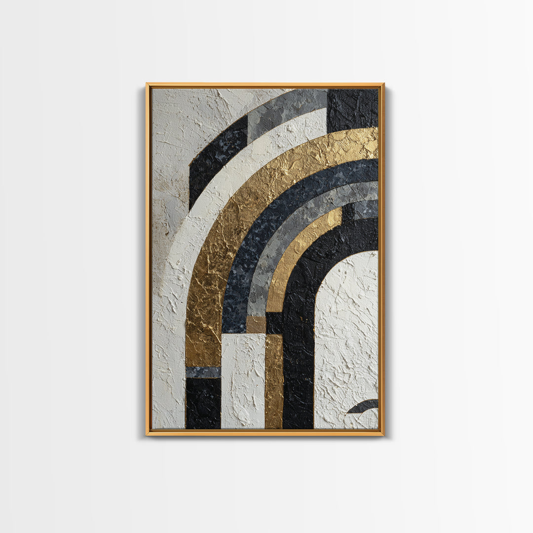 Luxury Monochrome Stone Composition Framed Canvas Print, Above Sofa Art, Room Decor, Living Room Decor, Fine Art, Statement, ASA-2x3-75