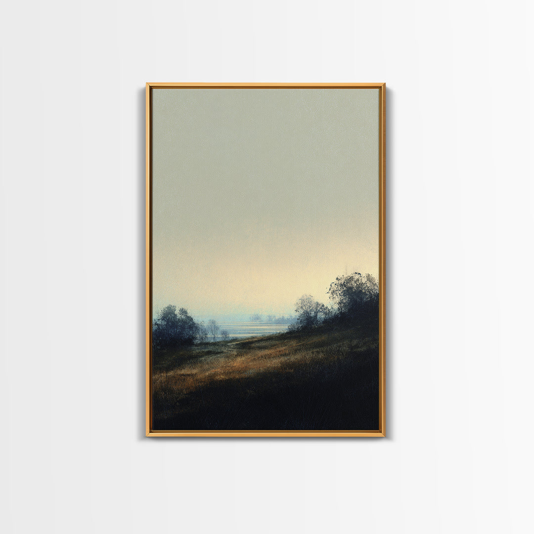 Gallery Style Landscape with Expansive Negative Space Canvas Print, Above Sofa Art, Boho Wall Art, Living Room Decor, Statement, ASA-2x3-8