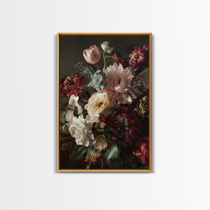 Large Expressive Floral Bouquet Canvas Print, Above Sofa Art, Wall Art, Living Room Decor, Statement, Horizontal Wall Art, ASA-2x3-86
