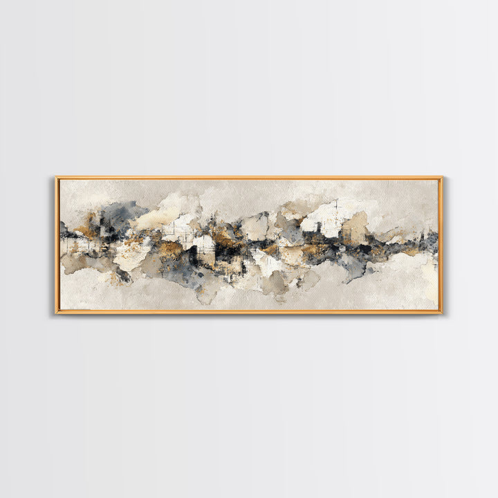 Large Modern Organic Shapes Framed Canvas Print, Above Sofa Art, Large Wall Art, Living Room Decor, Abstract Art, Statement, ASA-3x1-18