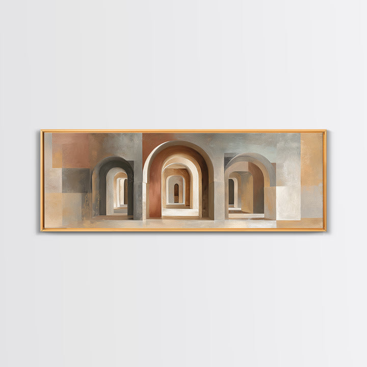 Architectural Arch Study Canvas Print, Above Sofa Art, Horizontal Wall Art, Living Room Decor, Abstract Art, Statement, ASA-3x1-25