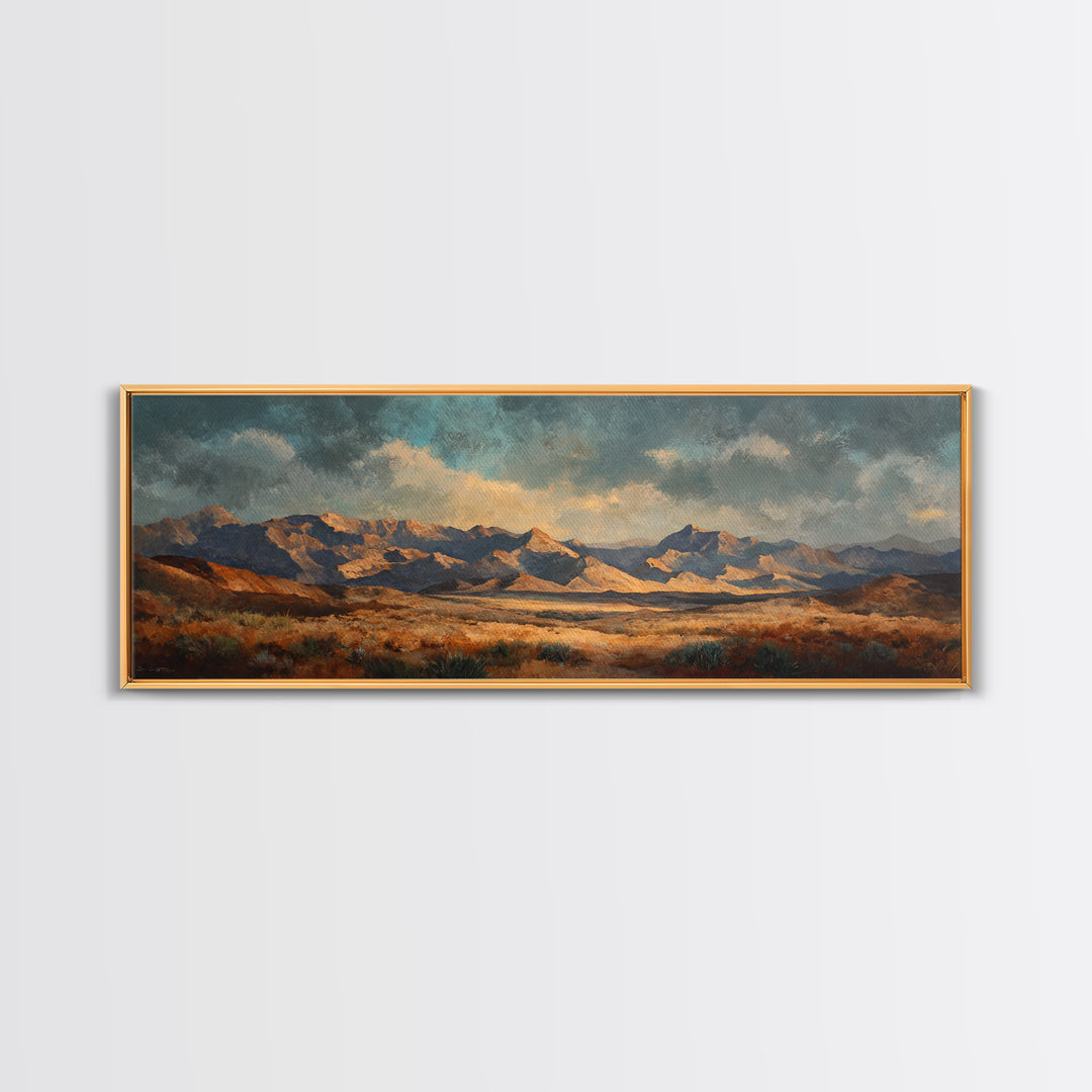 Desert Mesa Panorama Canvas Print, Above Sofa Art, Minimalist Wall Art, Living Room Decor, Fine Art, Statement, ASA-3x1-36