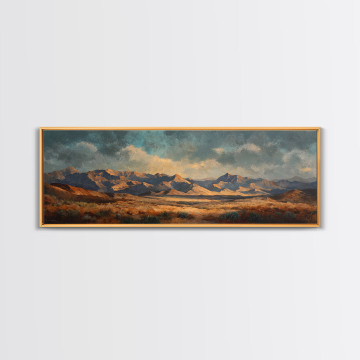 Desert Mesa Panorama Canvas Print, Above Sofa Art, Minimalist Wall Art, Living Room Decor, Fine Art, Statement, ASA-3x1-36