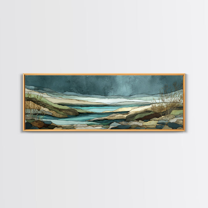 Abstract River Bends Canvas Print, Above Sofa Art, Gallery Decor, Living Room Decor, Fine Art, Statement, Minimalist Decor, ASA-3x1-39