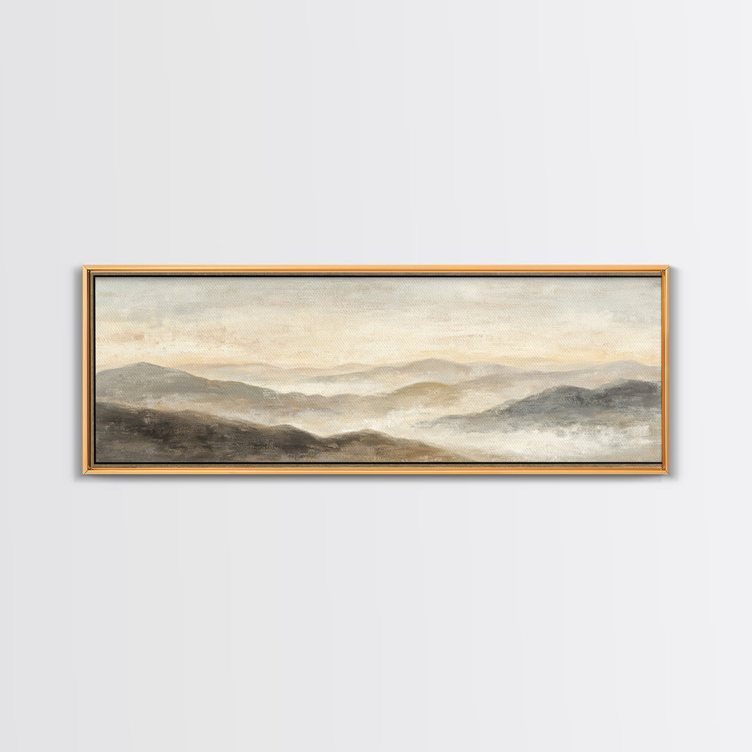 Sunlit Rolling Hills Framed Canvas Print, Above Sofa Art, Wall Art Print, Living Room Decor, Fine Art, Statement, Modern Art, ASA-3x1-57