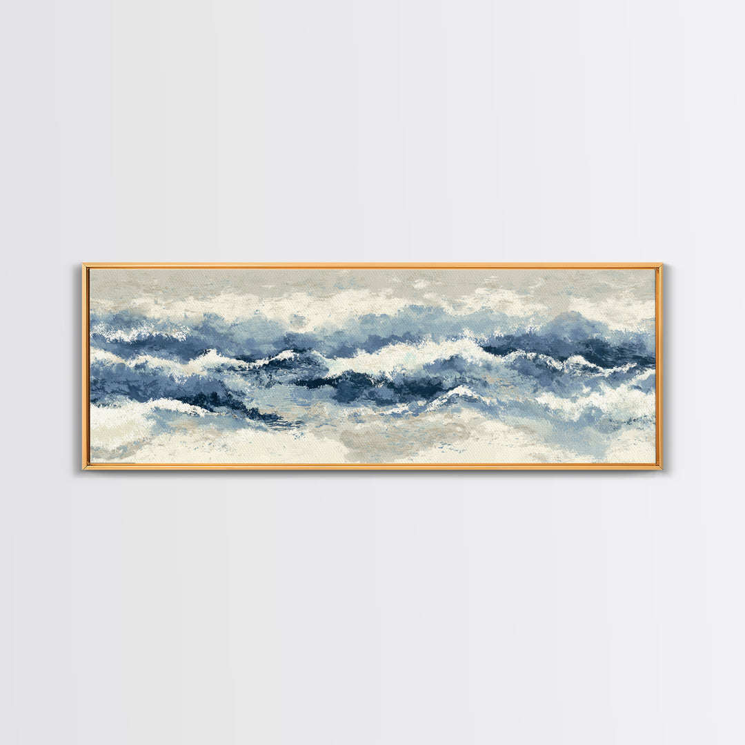 Panoramic Coastal Shoreline from an Aerial View Canvas Print, Above Sofa Art, Large Wall Art, Living Room Decor, Statement, ASA-3x1-67