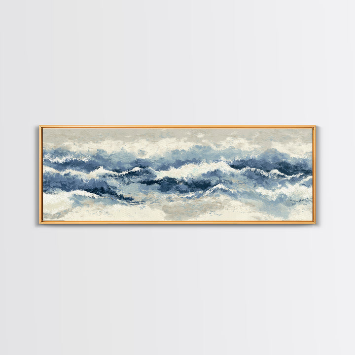 Panoramic Coastal Shoreline from an Aerial View Canvas Print, Above Sofa Art, Large Wall Art, Living Room Decor, Statement, ASA-3x1-67