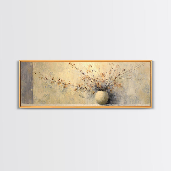 Large Neutral Still Life Canvas Print, Above Sofa Art, Textured Painting, Living Room Decor, Oil Painting, Statement, ASA-3x1-78