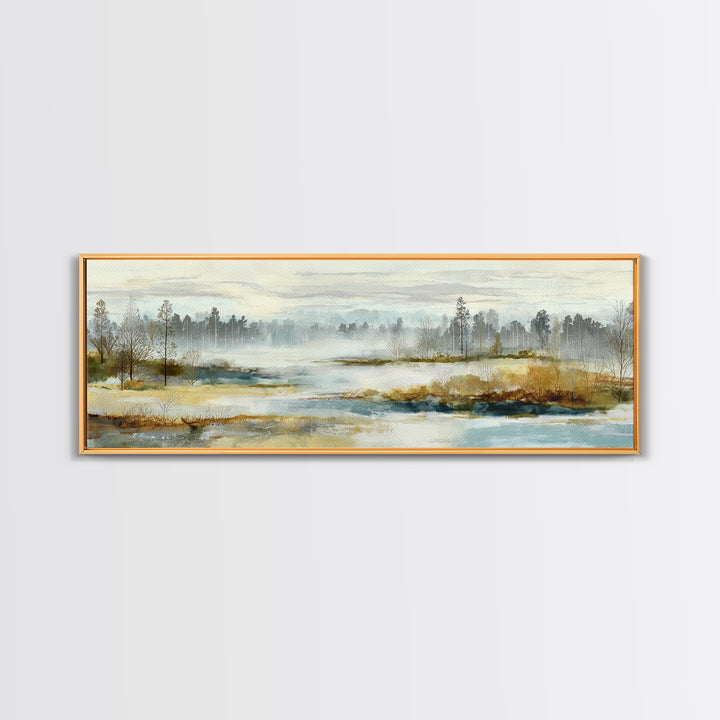 Modern Scandinavian Forest Framed Canvas Print, Above Sofa Art, Textured Wall Art, Living Room Decor, Fine Art, Statement, ASA-3x1-79