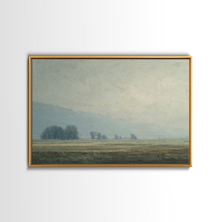 Gallery Style Landscape with Expansive Negative Space Canvas Print, Above Sofa Art, Japandi Wall Art, Living Room Decor, ASA-3x2-100