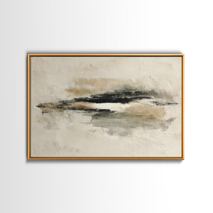 Minimal Black Ink Composition Framed Canvas Print, Above Sofa Art, Living Room Decor, Fine Art, Statement 536, Set of Prints, ASA-3x2-36