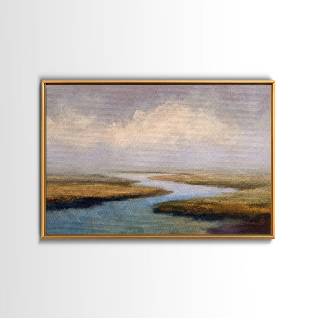 Abstract River Bends Canvas Print, Above Sofa Art, Oversized Wall Art, Living Room Decor, Fine Art, Statement, Coastal Decor, ASA-3x2-51