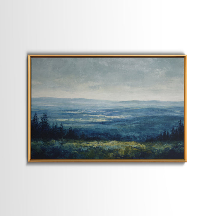 Gallery Style Landscape with Expansive Negative Space Canvas Print, Above Sofa Art, Textured Wall Art, Living Room Decor, ASA-3x2-52