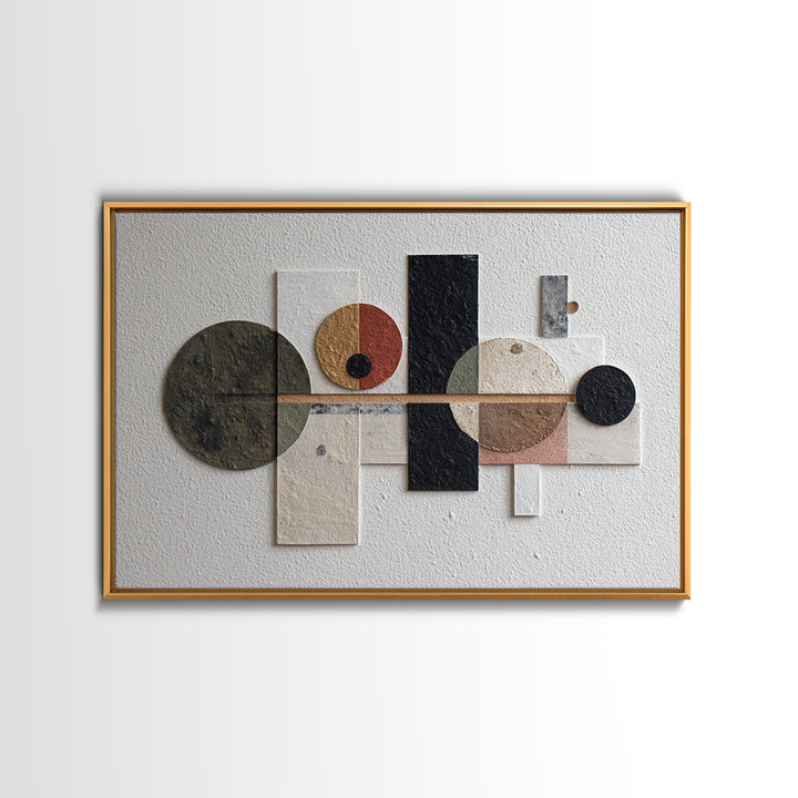 Bold Mid Century Geometric Forms Canvas Print, Above Sofa Art, Bedroom Wall Art, Living Room Decor, Abstract Art, Statement, ASA-3x2-56