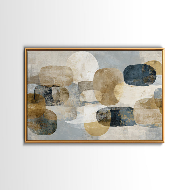 Large Modern Organic Shapes Framed Canvas Print, Above Sofa Art, Framed Wall Art, Living Room Decor, Fine Art, Statement, ASA-3x2-6