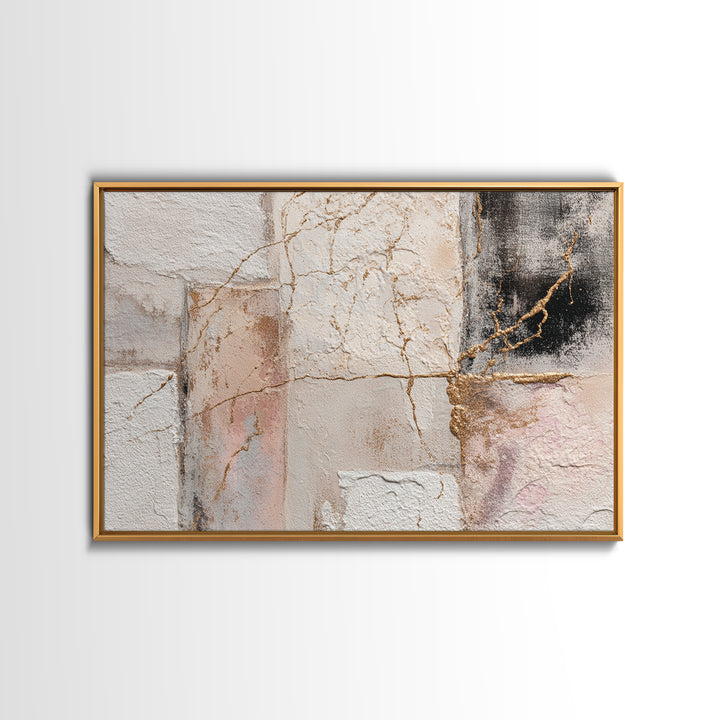 Textured Plaster Abstract Framed Canvas Print, Above Sofa Art, Above Bed Decor, Living Room Decor, Fine Art, Statement, ASA-3x2-87