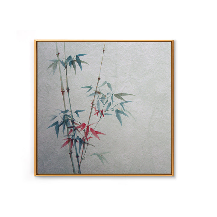 Minimal Bamboo Stalks Framed Canvas Print, Asian Inspired Art, Botanical Print, Living Room Decor, Fine Art, Harmony, ASI-1x1-68