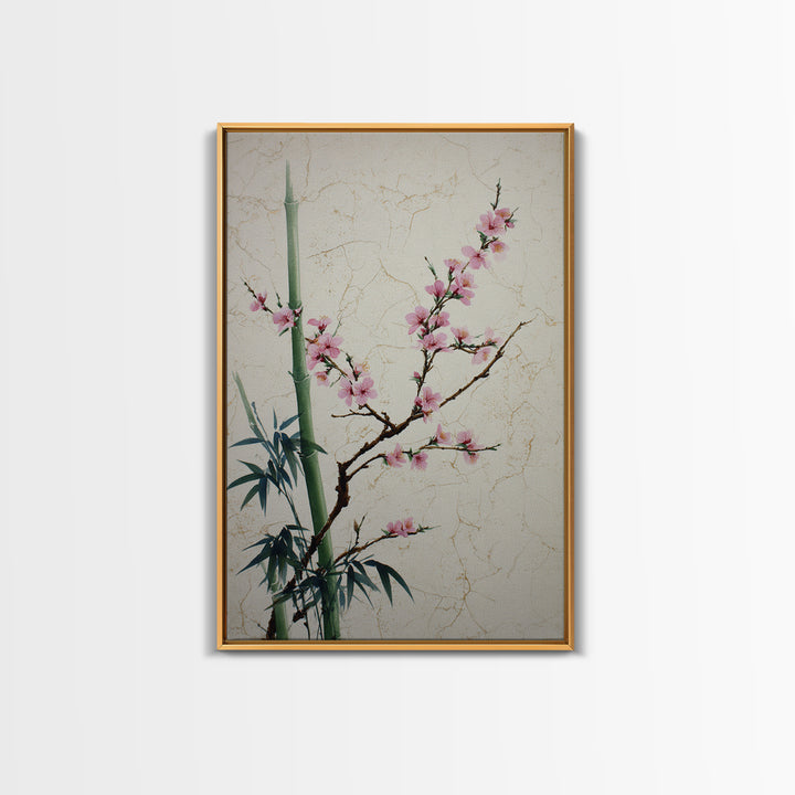 Cherry Blossom Branch Canvas Print, Asian Inspired Art, Asian Wall Art, Living Room Decor, Fine Art, Harmony, Minimalist Decor, ASI-2x3-11