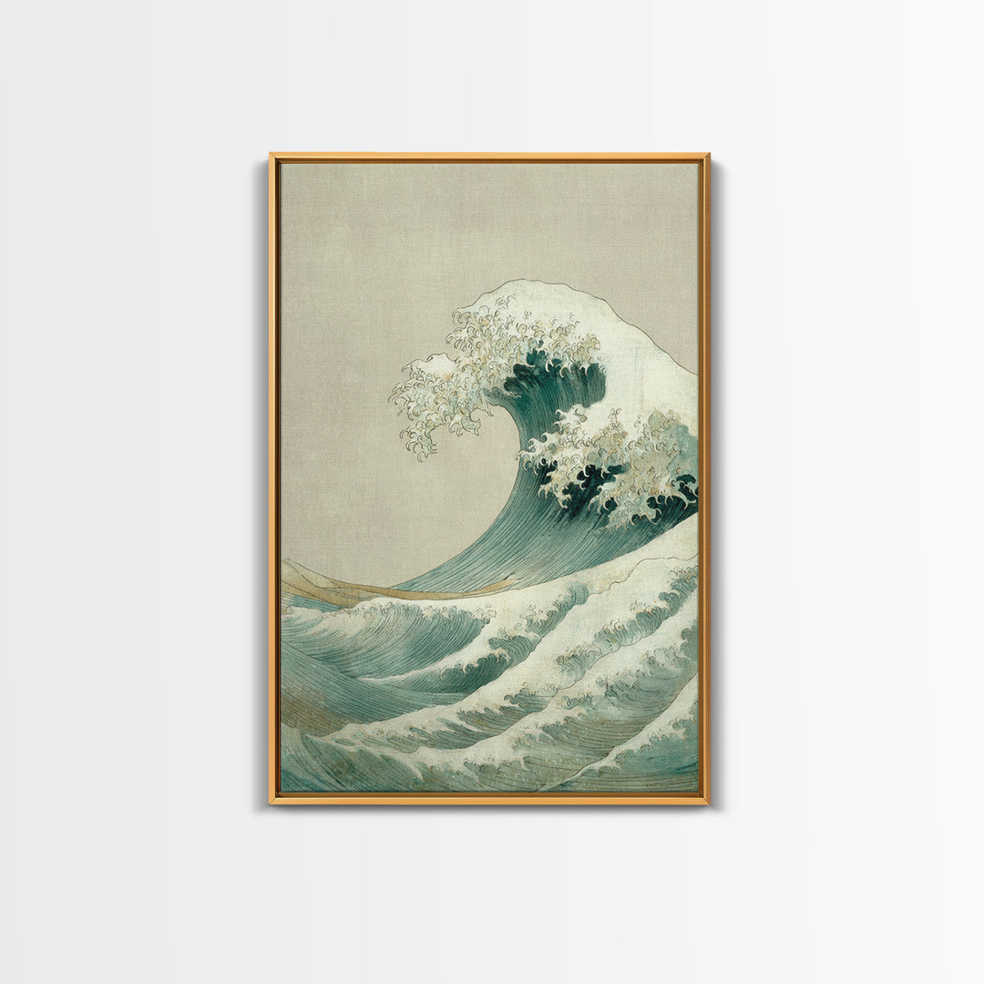 Hokusai Ocean Wave Without Copying the Original Canvas Print, Asian Inspired Art, Minimalist Decor, Living Room Decor, Harmony, ASI-2x3-54