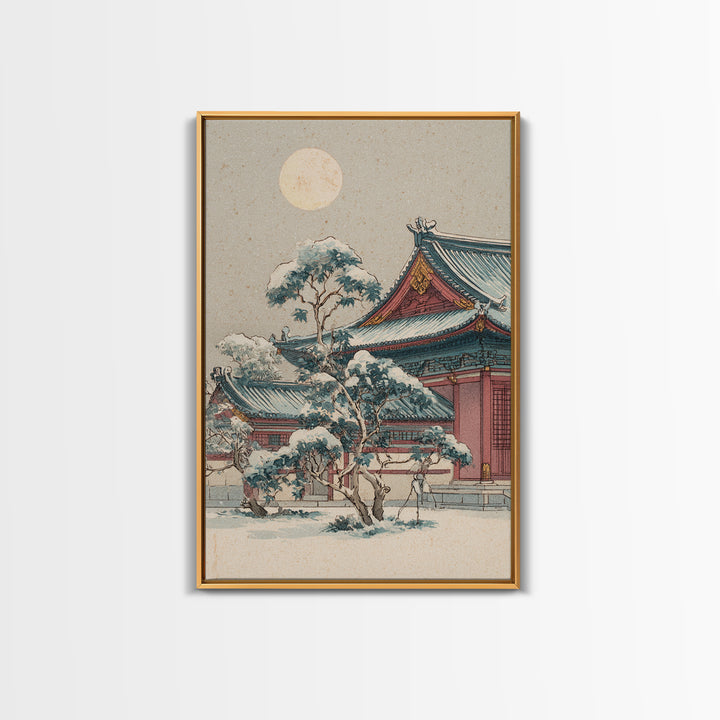 Temple Roof Detail Canvas Print, Asian Inspired Art, Aesthetic Wall Art, Living Room Decor, Fine Art, Harmony, Boho Decor, ASI-2x3-7