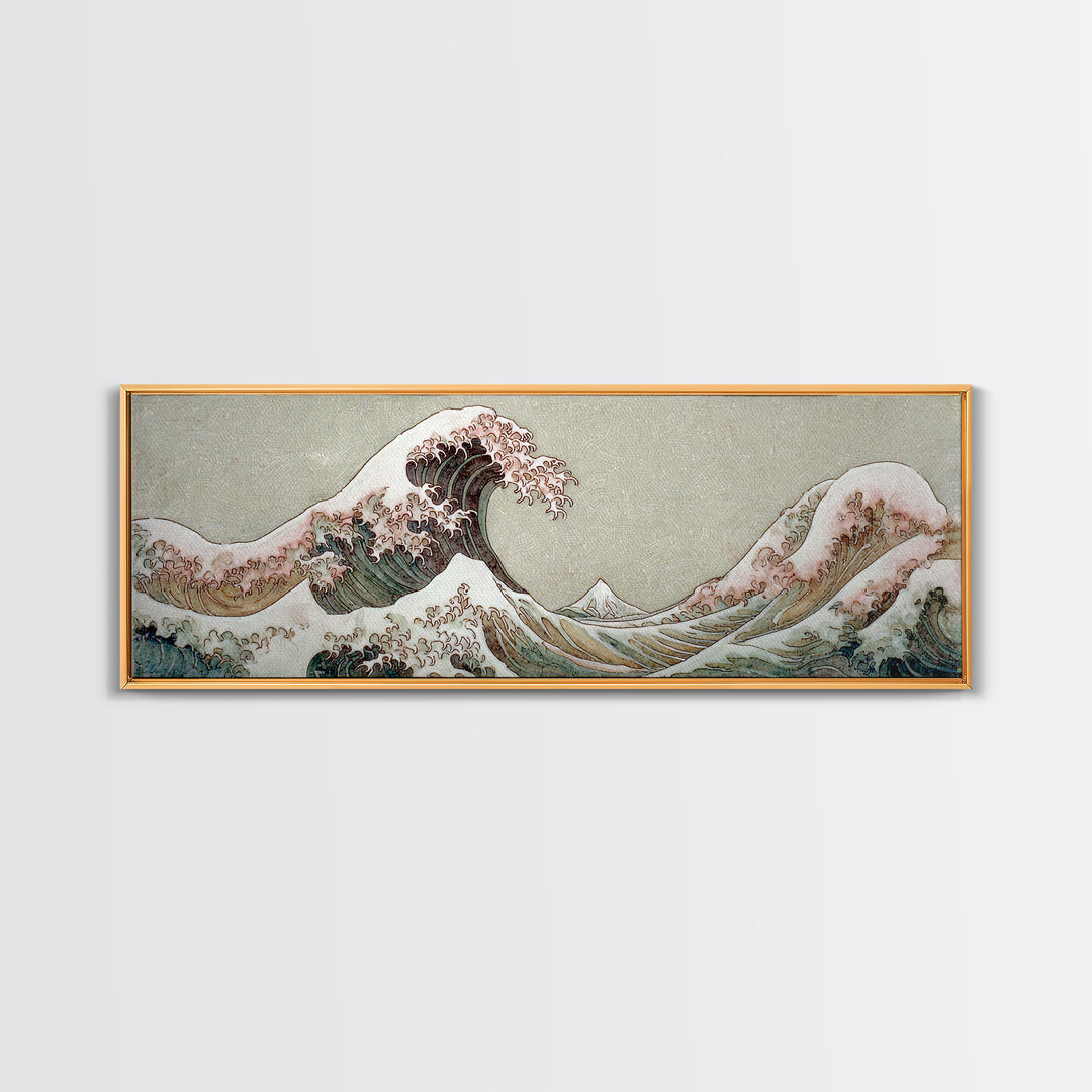 Hokusai Ocean Wave Without Copying the Original Canvas Print, Asian Inspired Art, Asian Art, Living Room Decor, Harmony, ASI-3x1-14