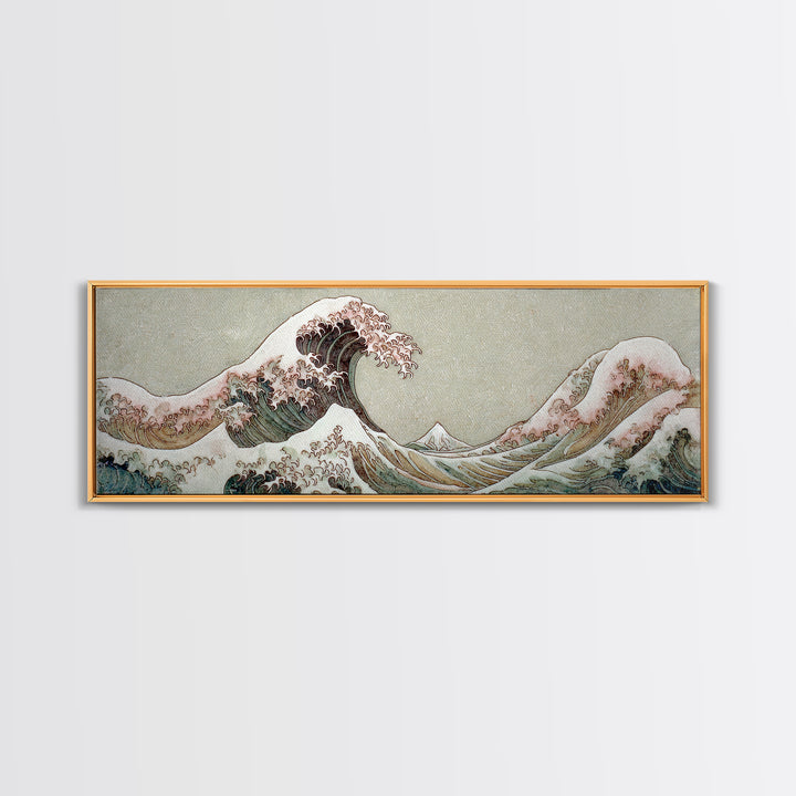 Hokusai Ocean Wave Without Copying the Original Canvas Print, Asian Inspired Art, Asian Art, Living Room Decor, Harmony, ASI-3x1-14